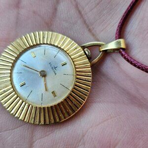 Dugena Vintage Watch Pendant Gold Tone Hand Winding Watch Necklace Hand Watch